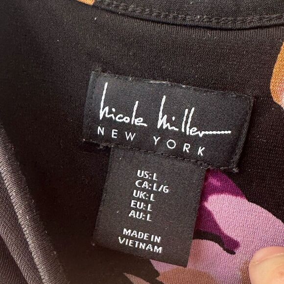 Nicole Miller Black Floral Tank Dress - Picture 3 of 4